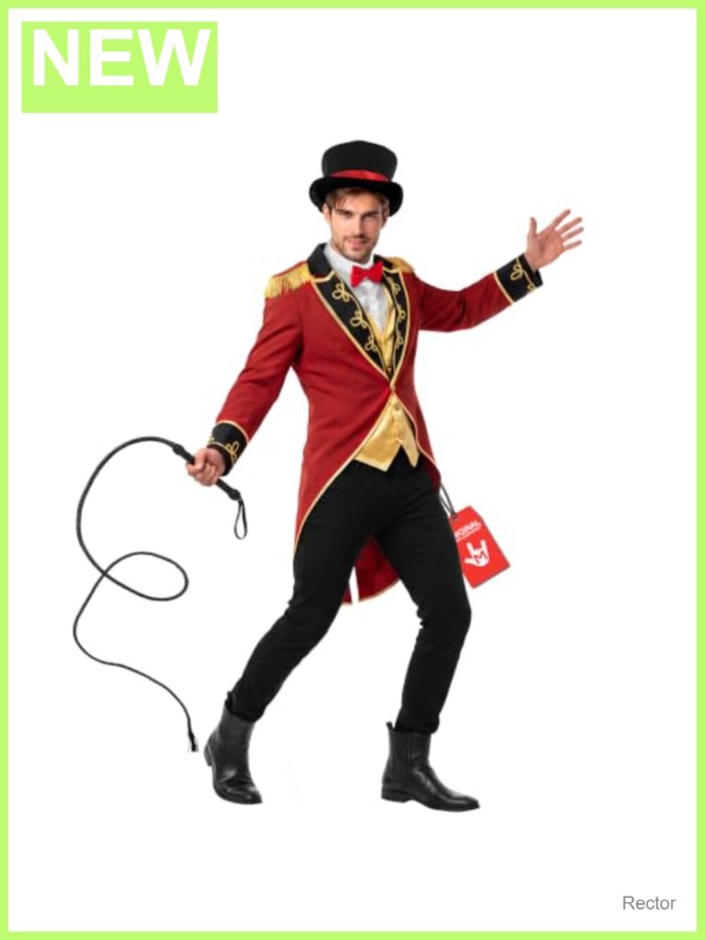 Men's Ringmaster Costume Tailcoat Top Hat Whip Circus Cosplay